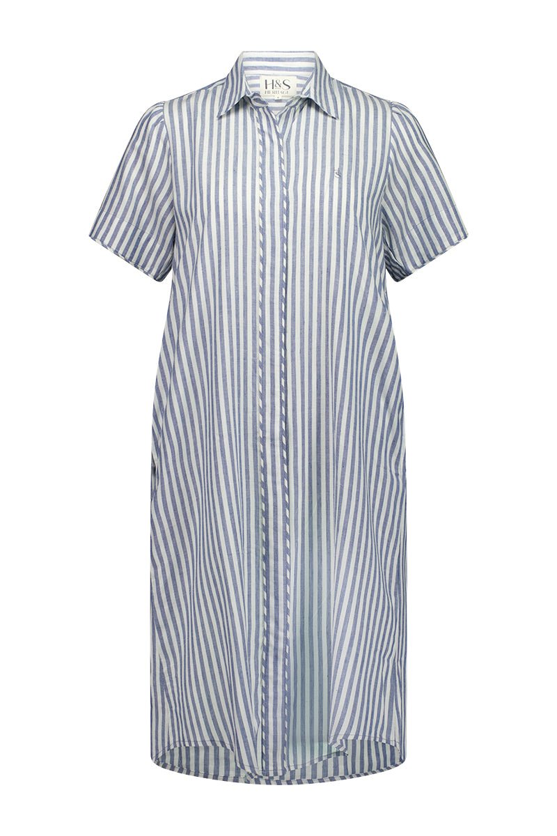 Frances Stripe Linen Cotton Blend Dress - H&S Heritage