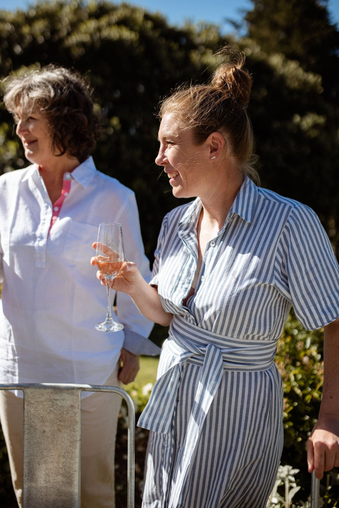 Frances Stripe Linen Cotton Blend Dress - H&S Heritage