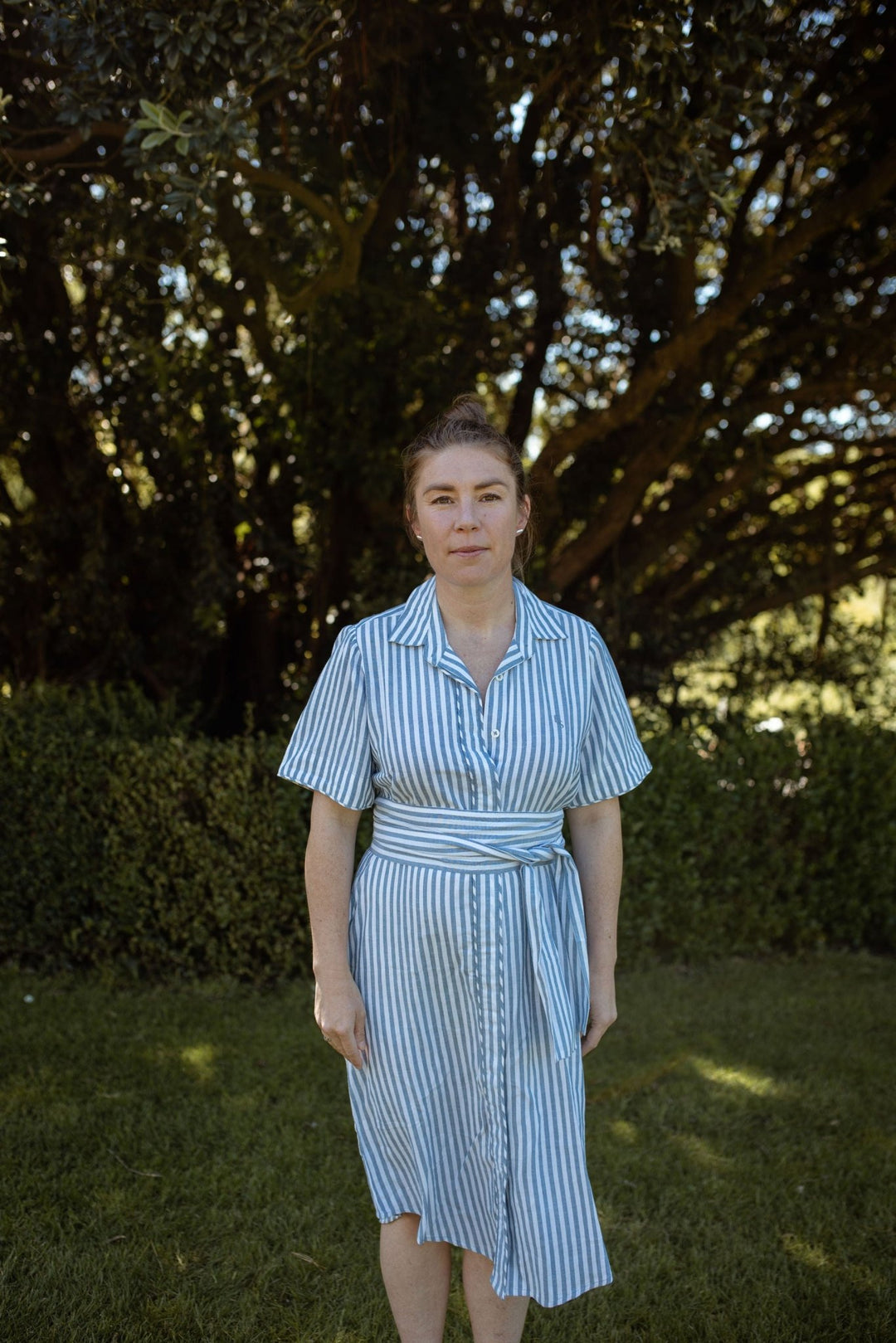 Frances Stripe Linen Cotton Blend Dress - H&S Heritage