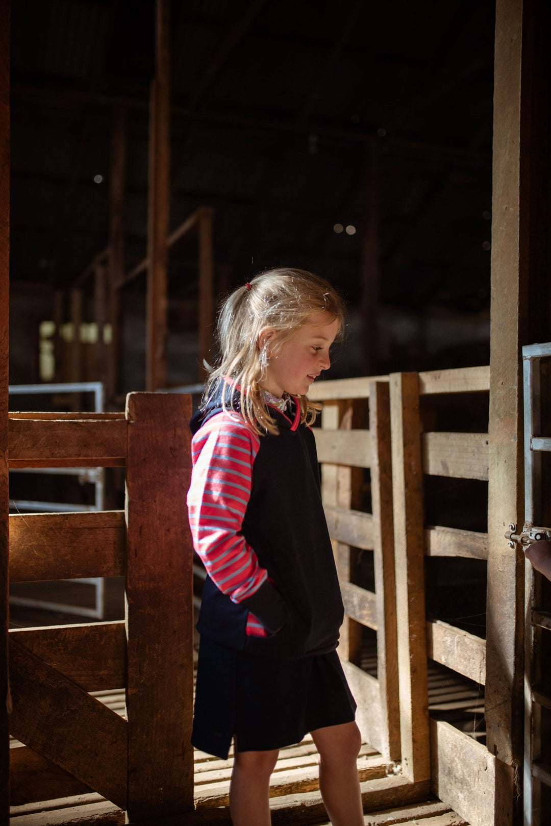 Frankie Hoodie in Pink and Navy - H&S Heritage