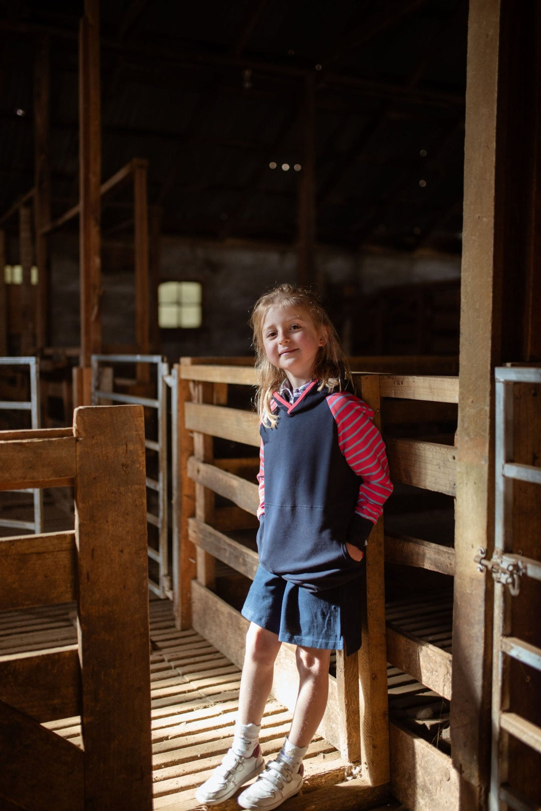 Frankie Hoodie in Pink and Navy - H&S Heritage