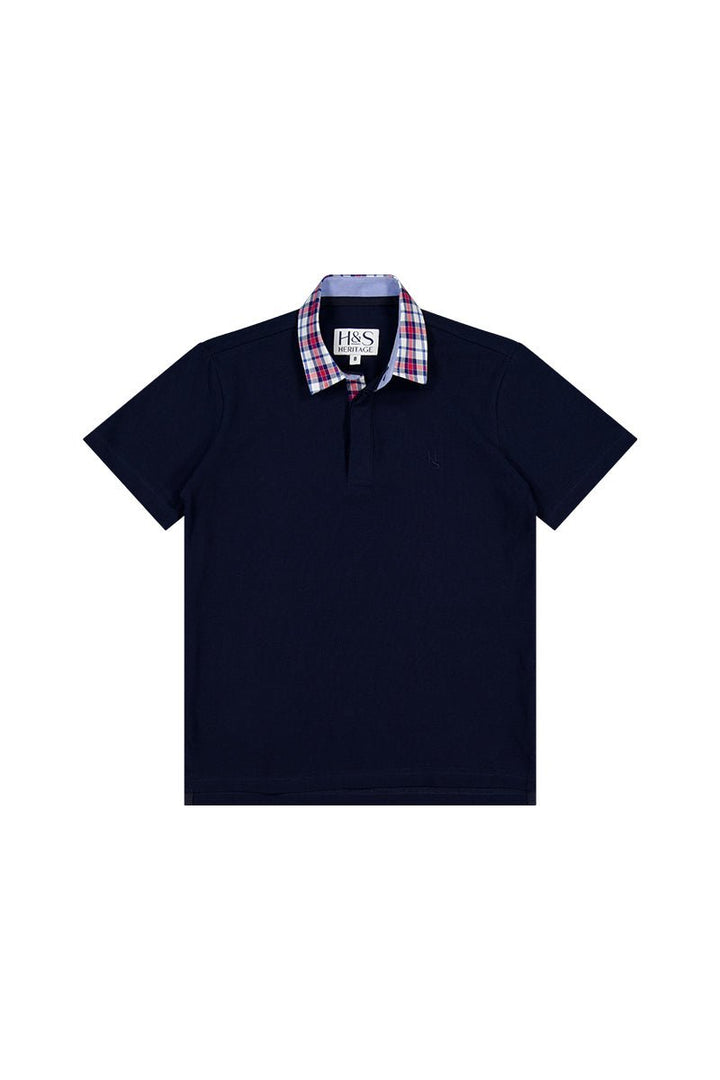 Freddie Polo in Navy with Check - H&S Heritage