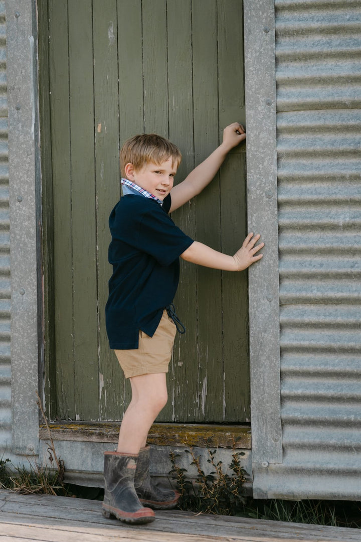 Freddie Polo in Navy with Check - H&S Heritage