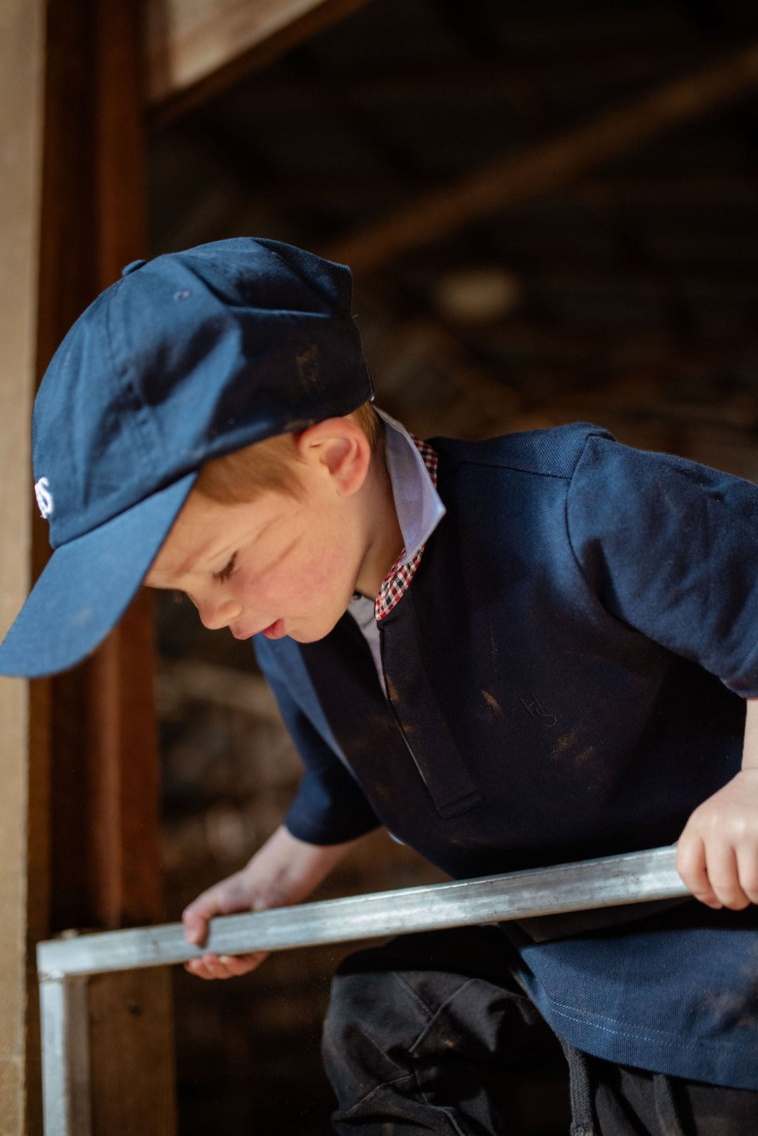 Freddie Polo in Navy with Check - H&S Heritage
