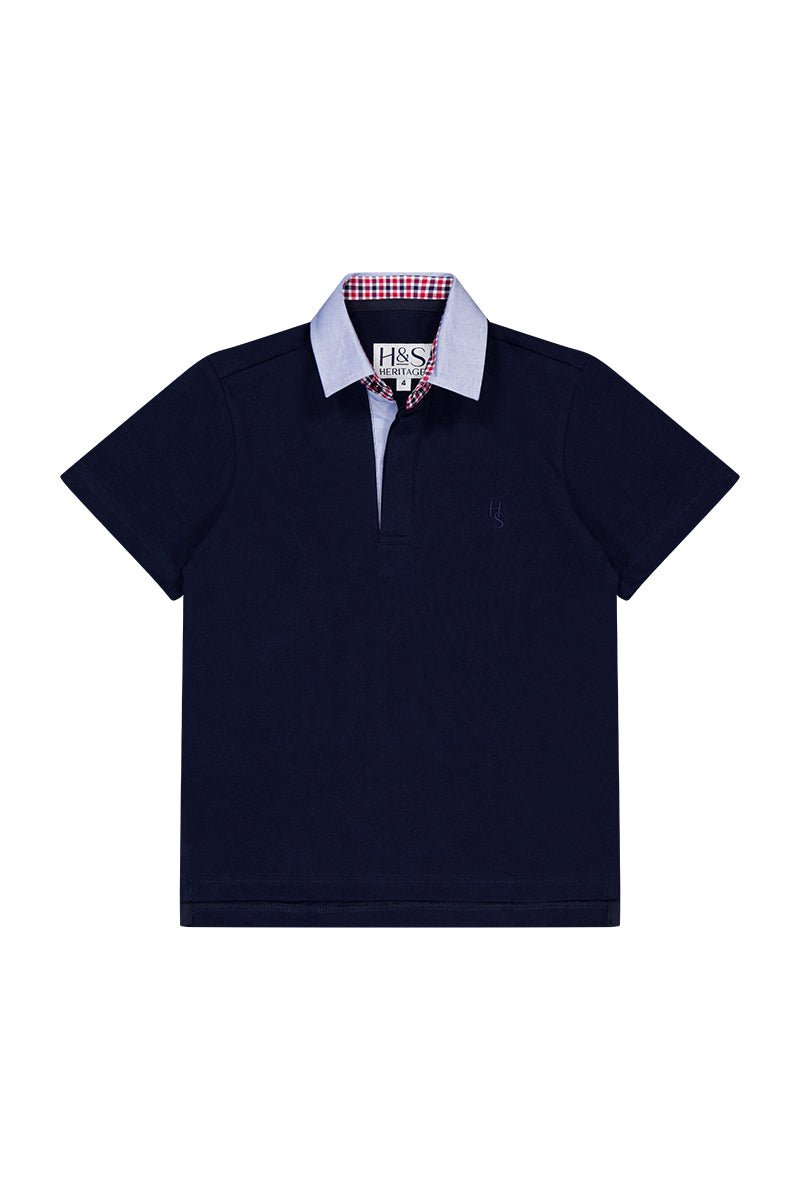 Freddie Polo in Navy with Check - H&S Heritage