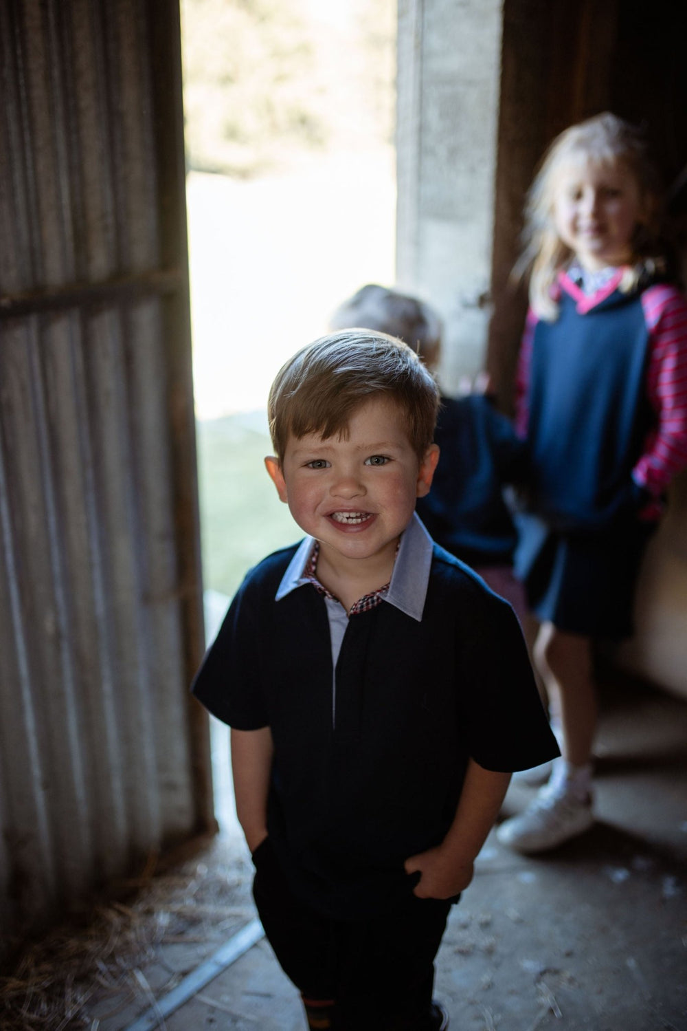 Freddie Polo in Navy with Check - H&S Heritage