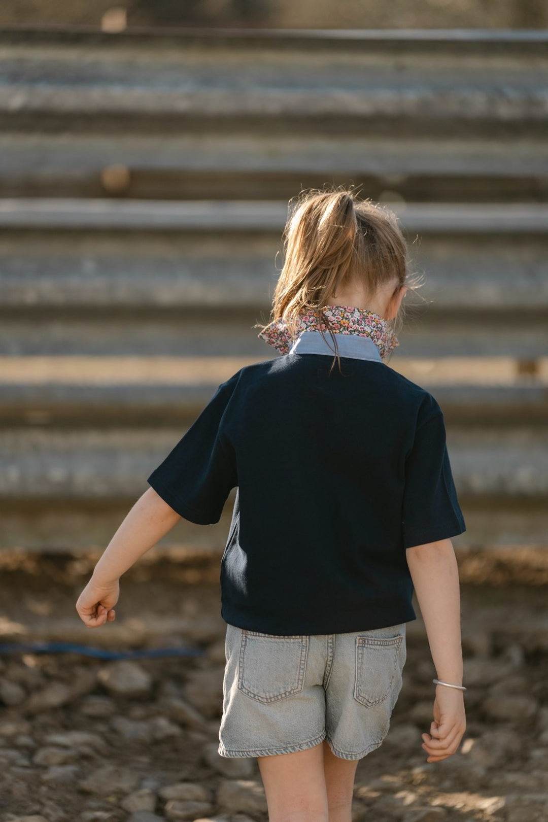 Freddie Polo in Navy with Floral - H&S Heritage