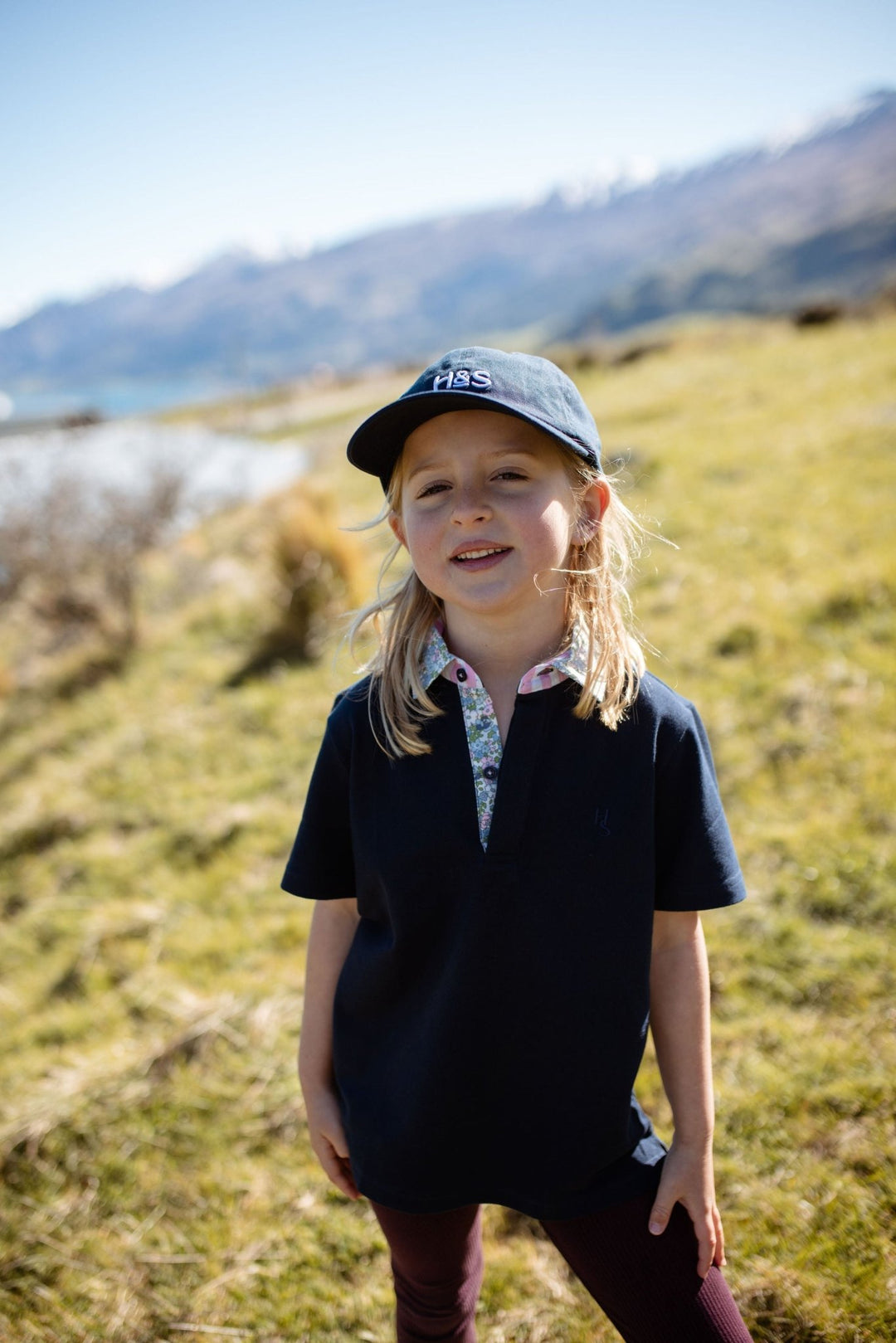 Freddie Polo in Navy with Floral - H&S Heritage
