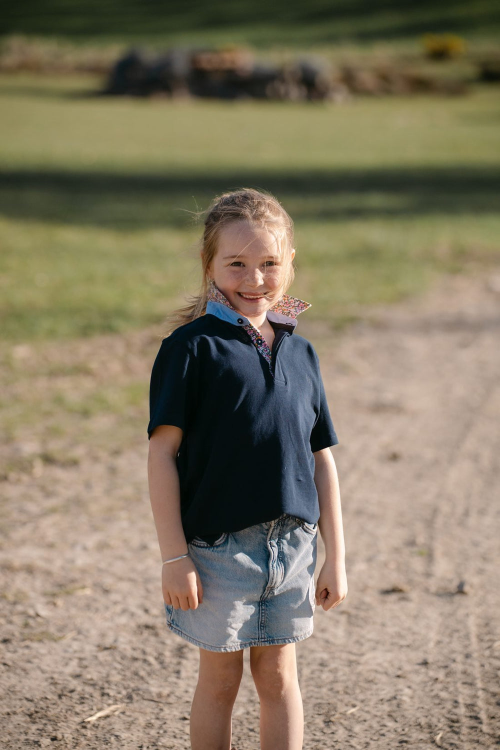 Freddie Polo in Navy with Floral - H&S Heritage