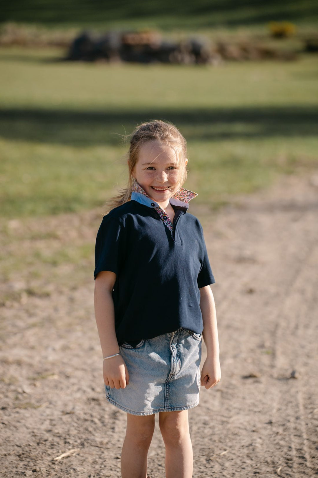 Freddie Polo in Navy with Floral - H&S Heritage