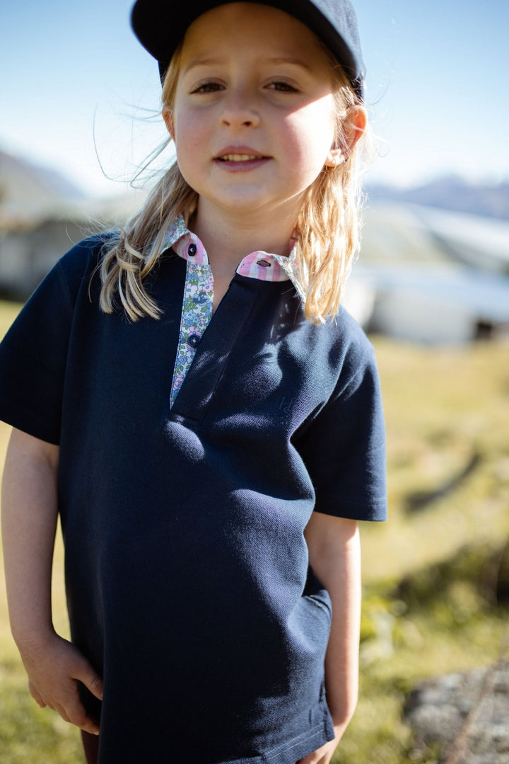 Freddie Polo in Navy with Floral - H&S Heritage