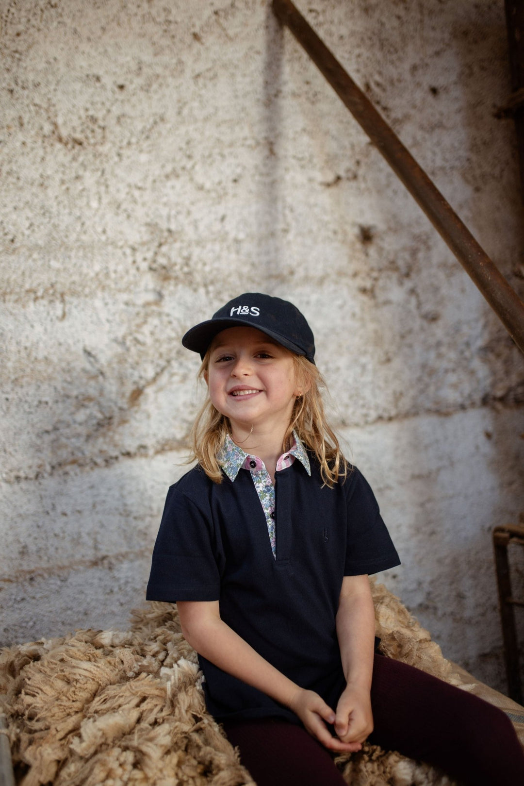 Freddie Polo in Navy with Floral - H&S Heritage
