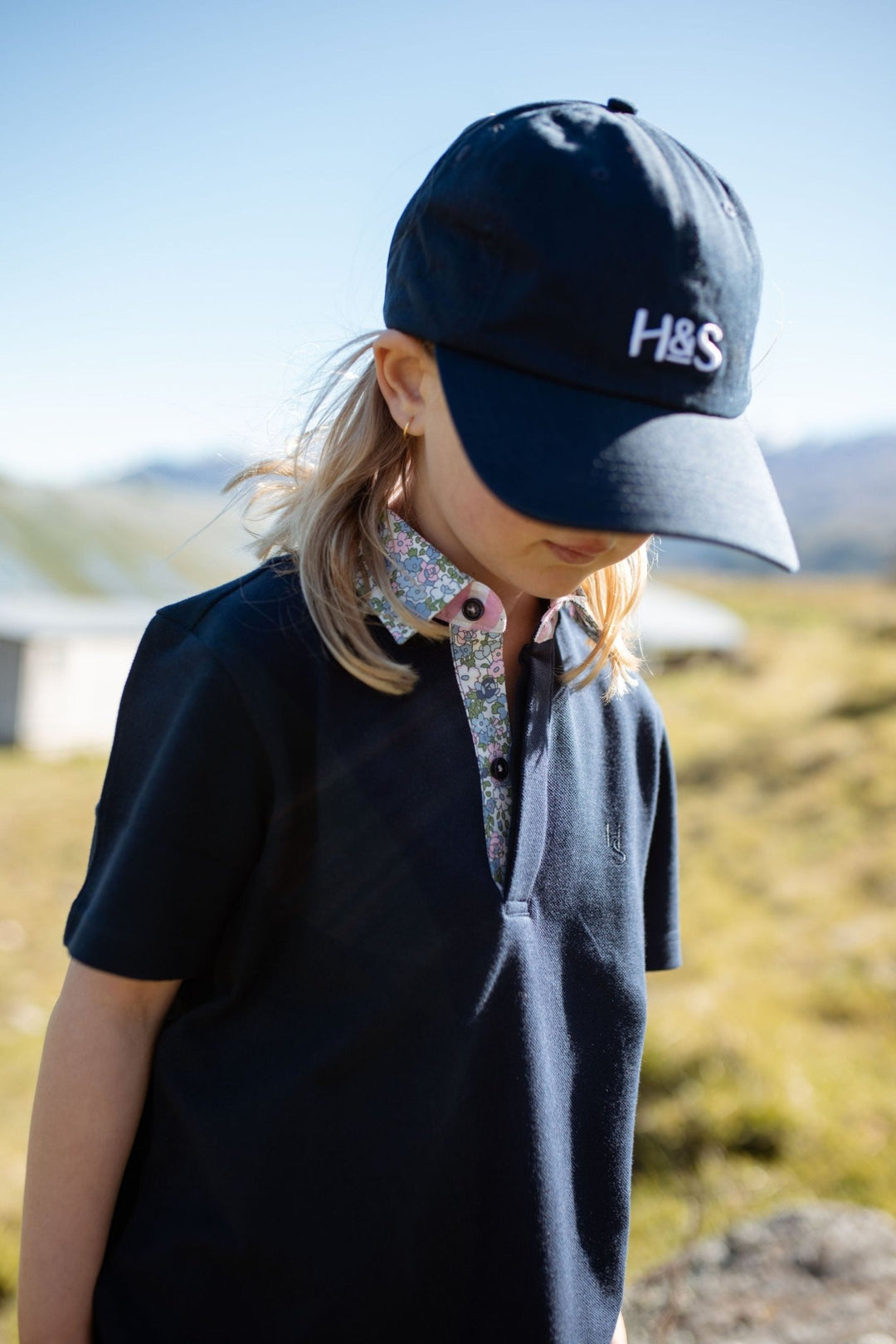 Freddie Polo in Navy with Floral - H&S Heritage