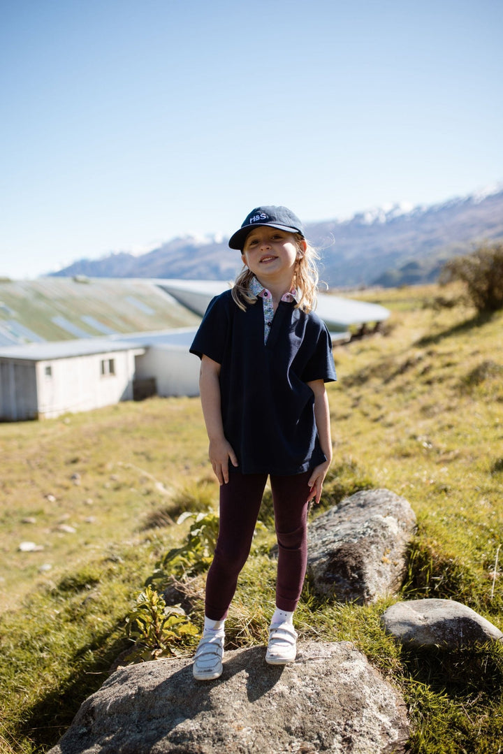 Freddie Polo in Navy with Floral - H&S Heritage