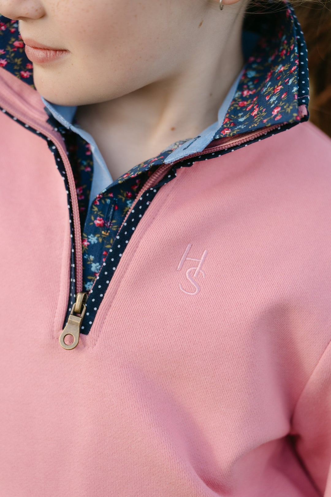 Georgie 1/4 Zip in Pink - H&S Heritage