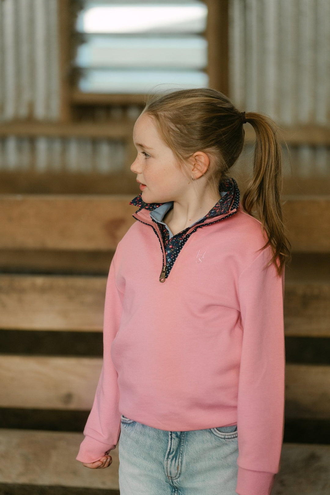 Georgie 1/4 Zip in Pink - H&S Heritage