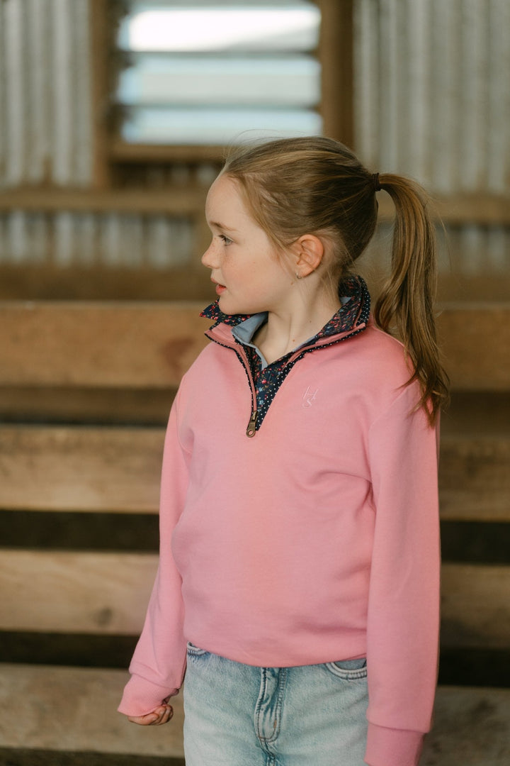 Georgie 1/4 Zip in Pink - H&S Heritage