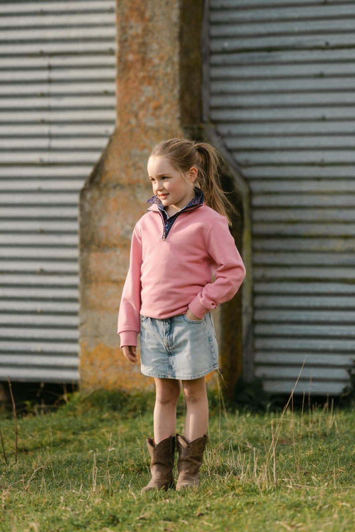 Georgie 1/4 Zip in Pink - H&S Heritage