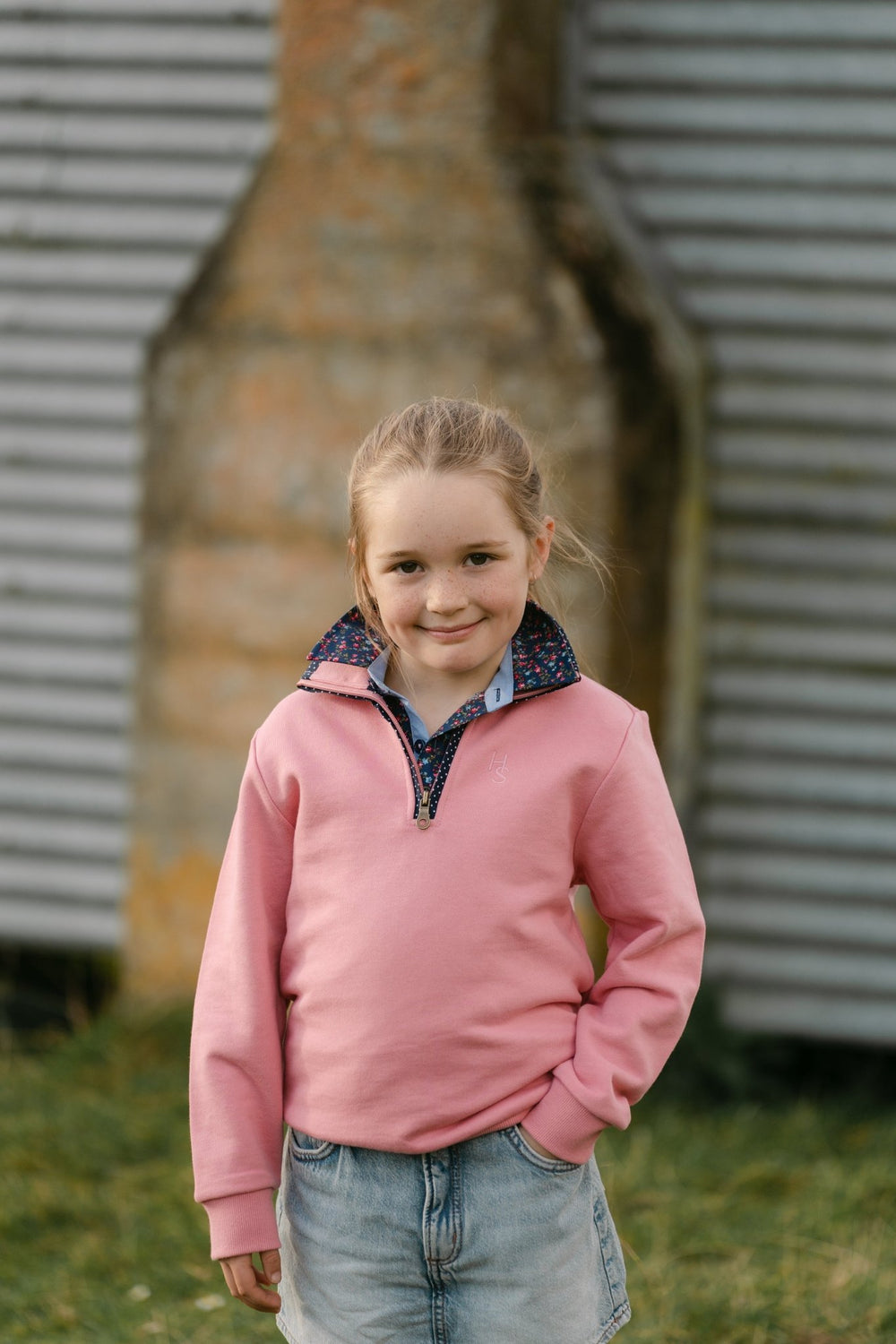 Georgie 1/4 Zip in Pink - H&S Heritage