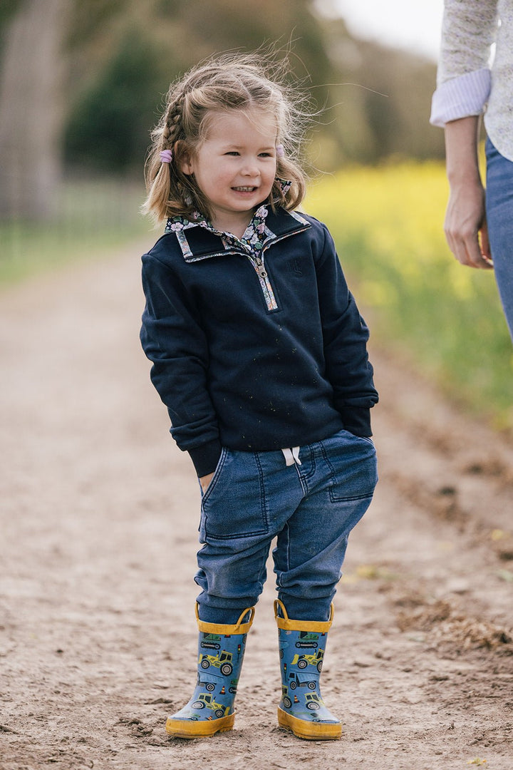 Georgie 1/4 Zip with Floral - H&S Heritage