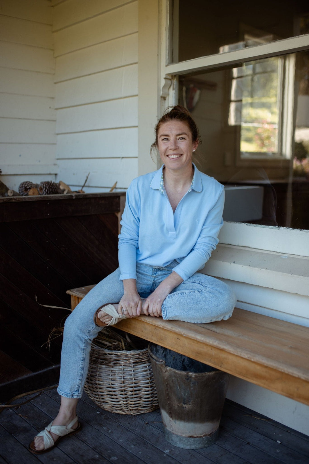 Harriet Polo in Light Blue - H&S Heritage