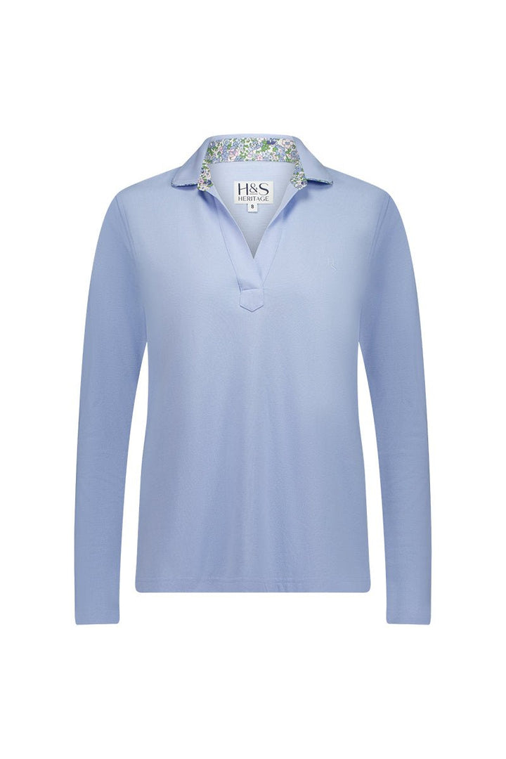 Harriet Polo in Light Blue - H&S Heritage