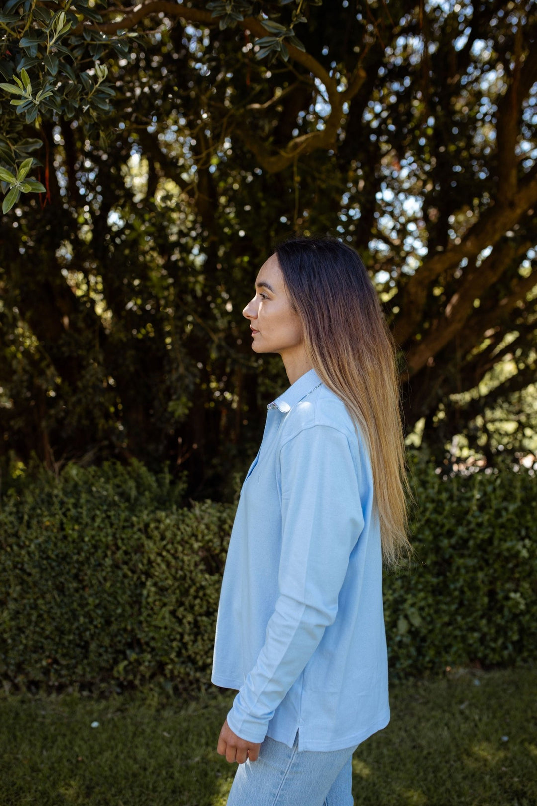 Harriet Polo in Light Blue - H&S Heritage