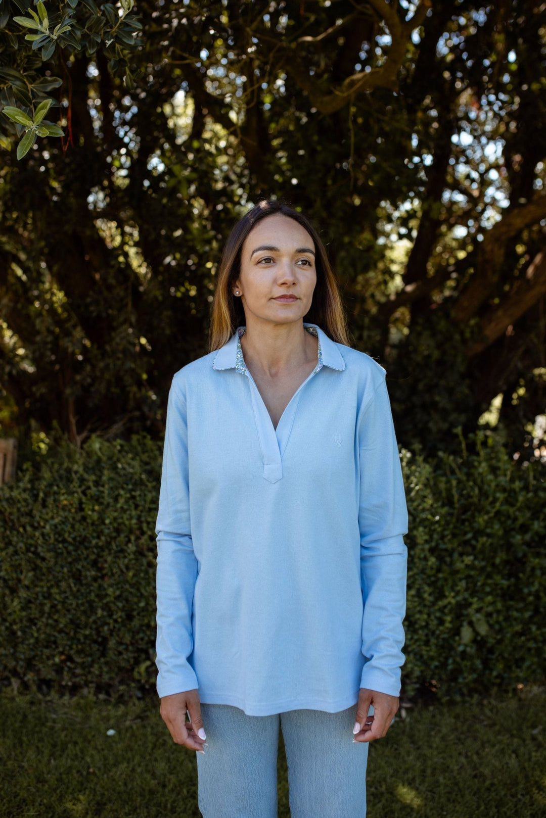 Harriet Polo in Light Blue - H&S Heritage