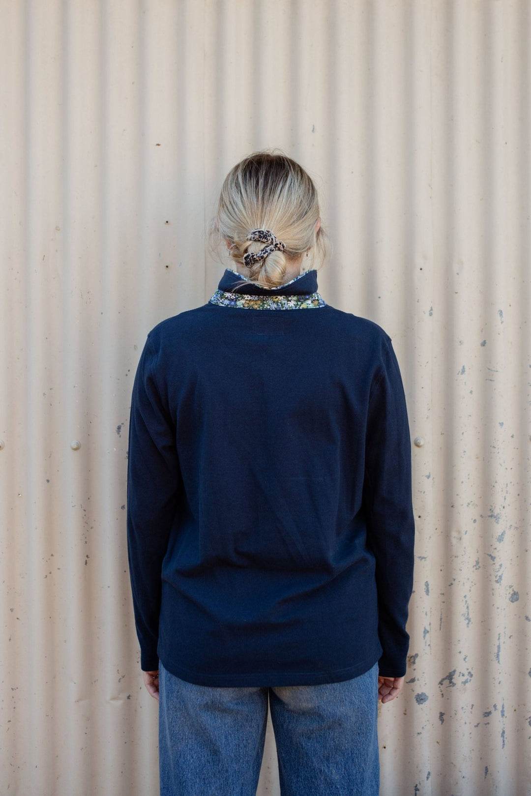 Harriet Polo in Navy - H&S Heritage
