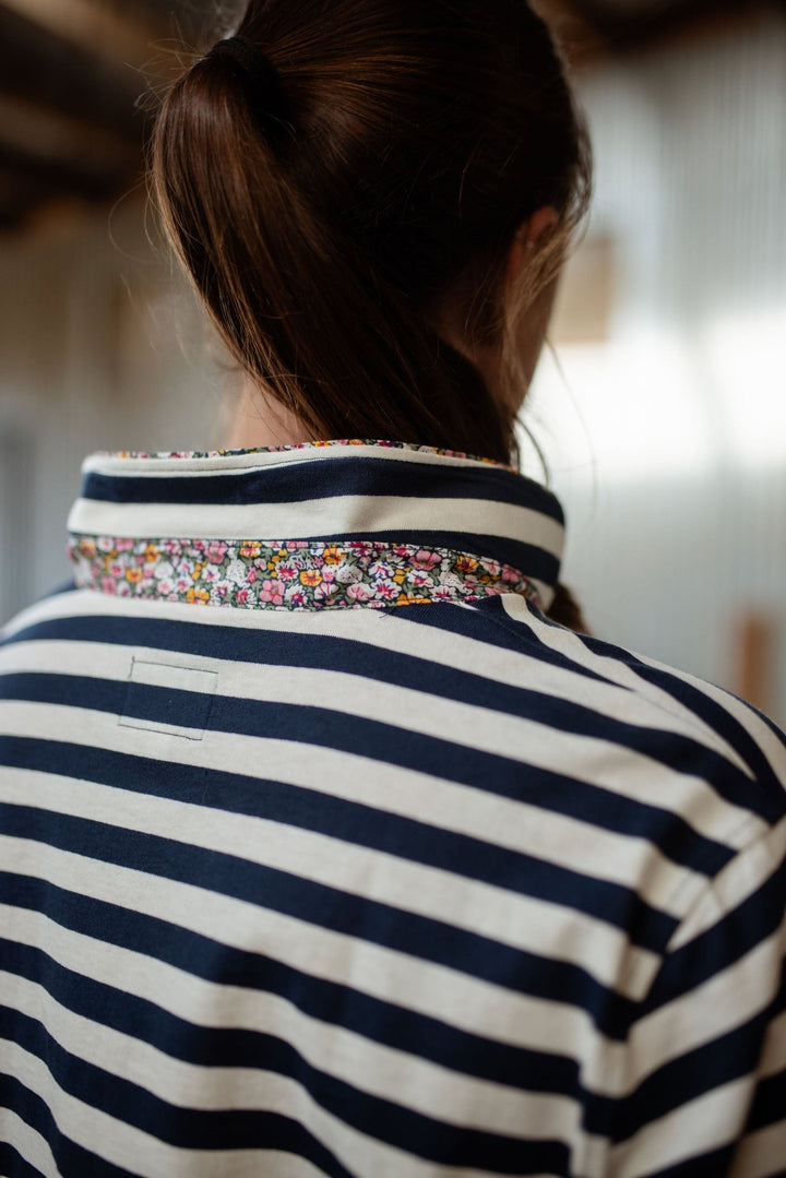 Harriet Polo in Navy Stripe - H&S Heritage