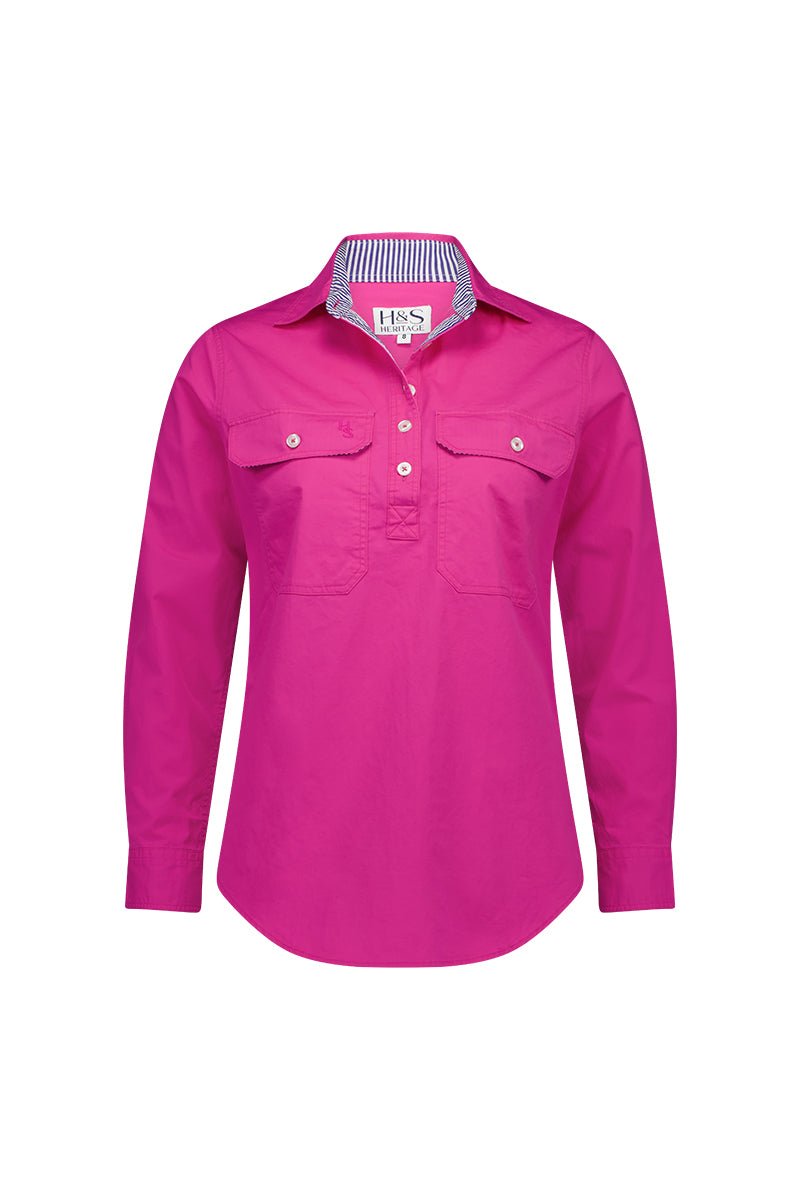 Heidi Workshirt in Bright Pink - H&S Heritage