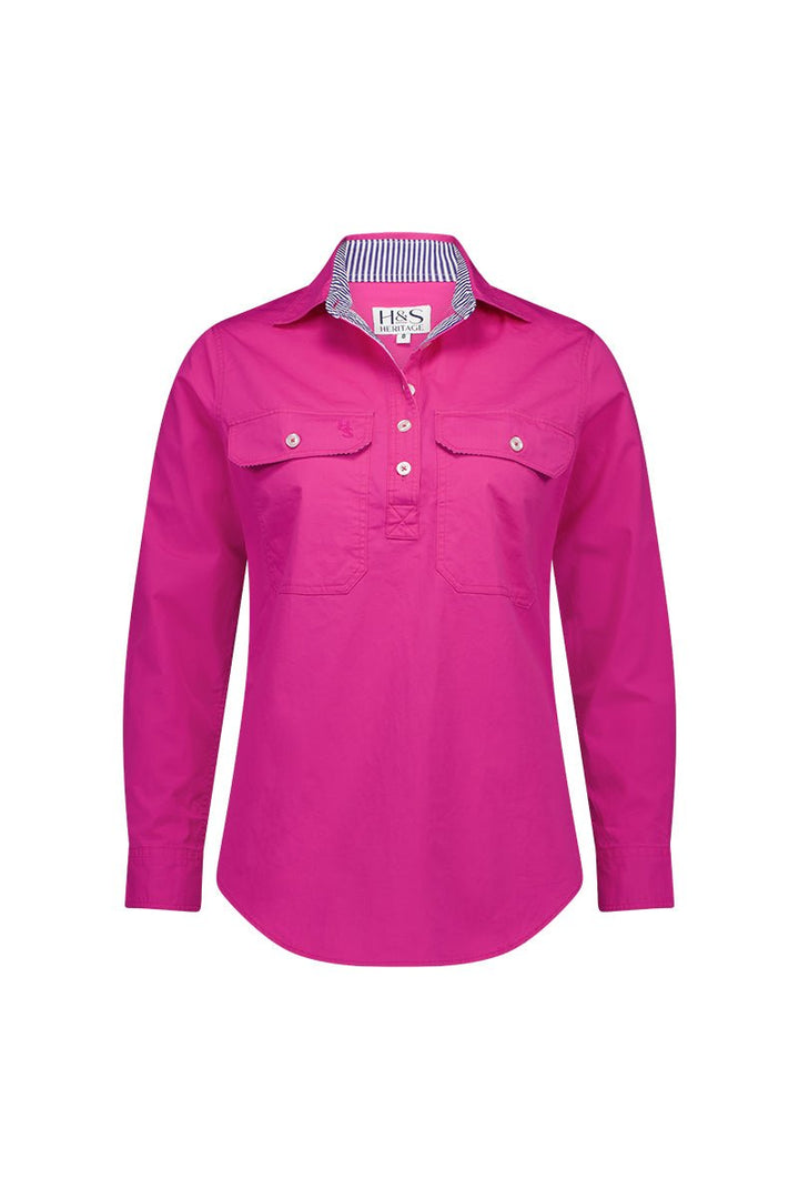 Heidi Workshirt in Bright Pink - H&S Heritage