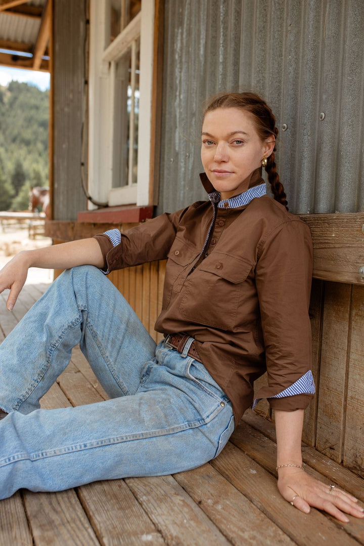 Heidi Workshirt in Chocolate - H&S Heritage