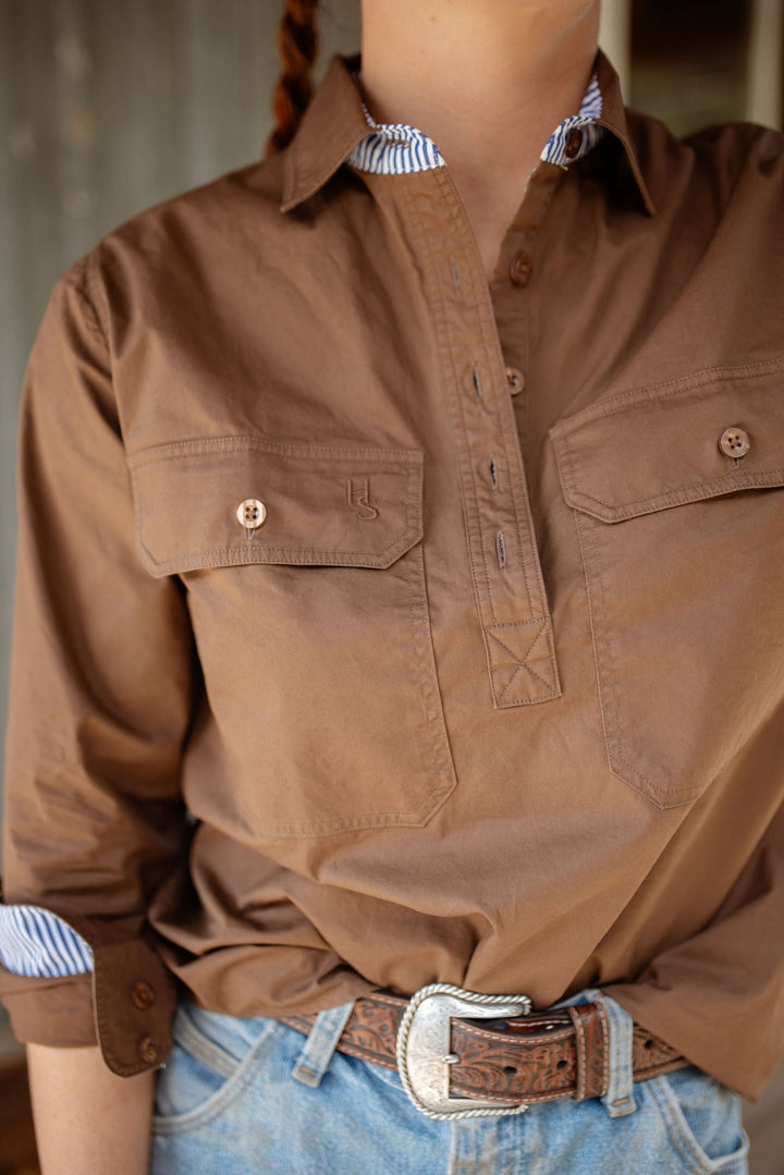 Heidi Workshirt in Chocolate - H&S Heritage