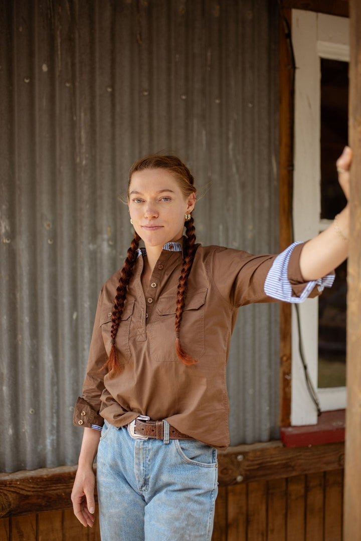 Heidi Workshirt in Chocolate - H&S Heritage