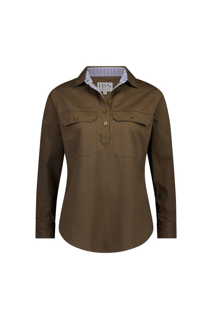 Heidi Workshirt in Chocolate - H&S Heritage