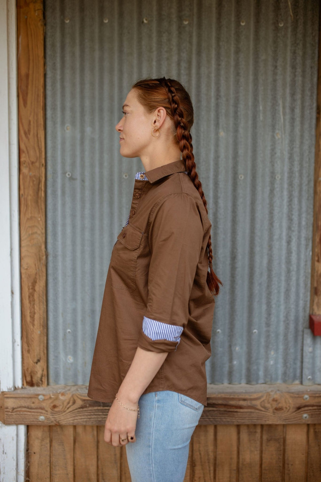 Heidi Workshirt in Chocolate - H&S Heritage