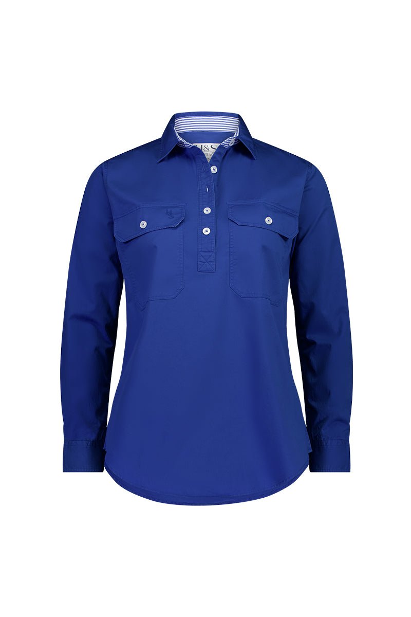 Heidi Workshirt in Cobalt Blue - H&S Heritage