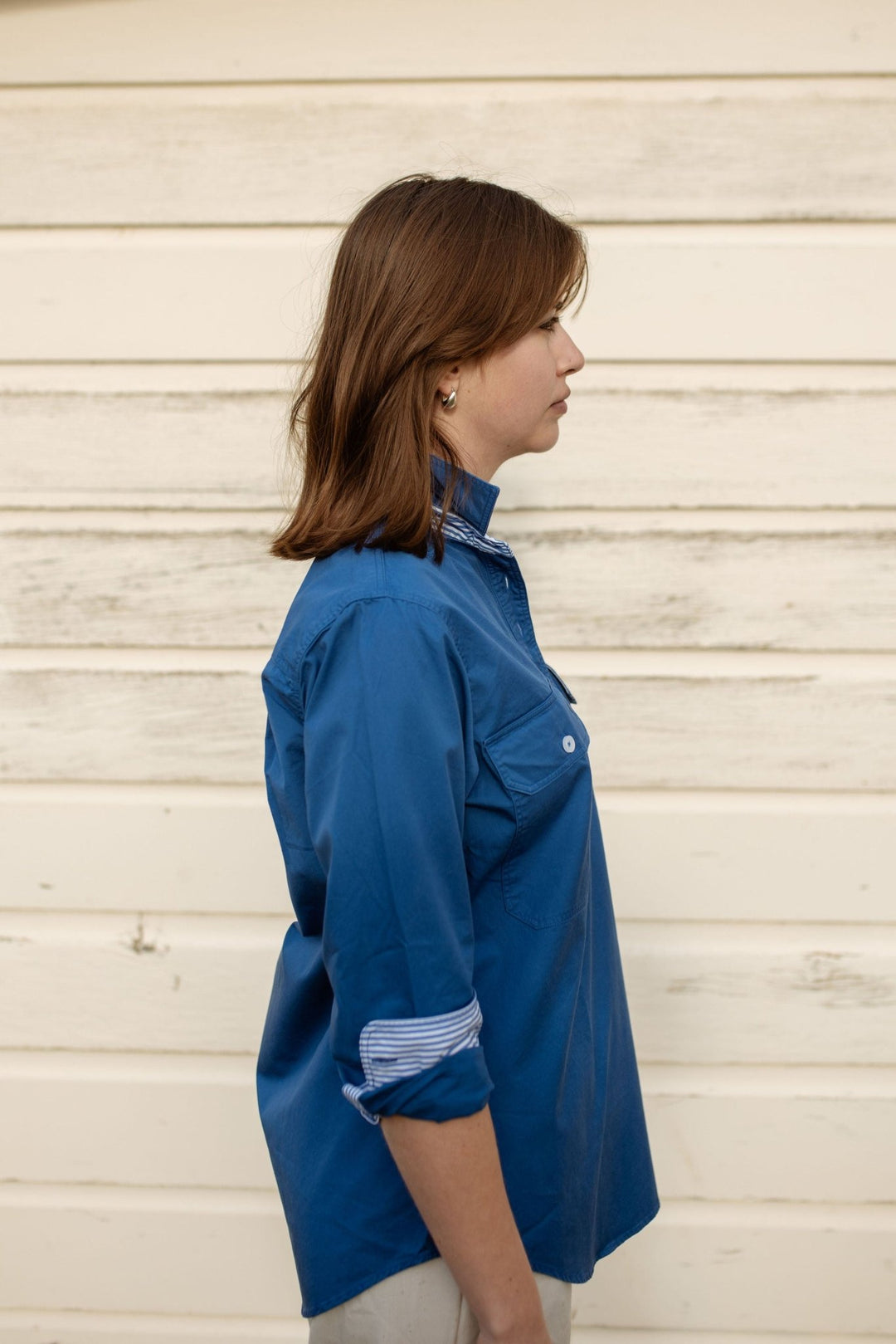 Heidi Workshirt in Cobalt Blue - H&S Heritage