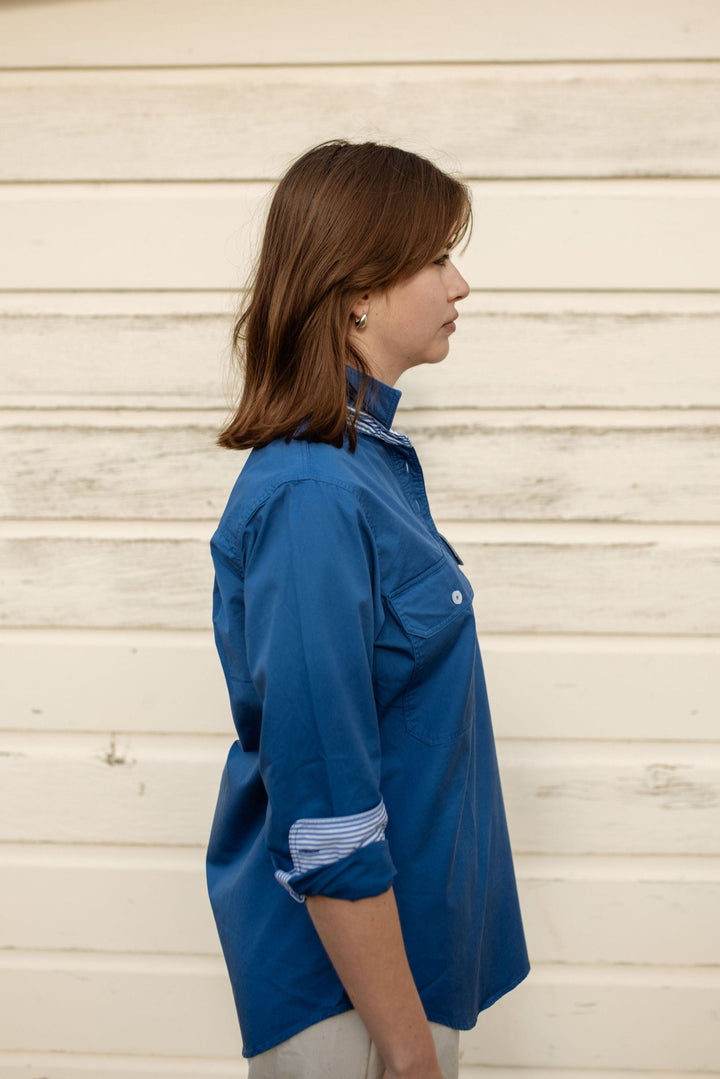 Heidi Workshirt in Cobalt Blue - H&S Heritage