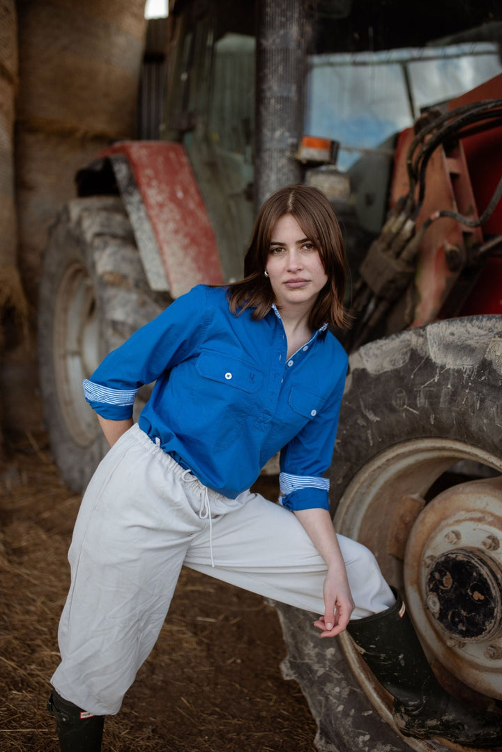 Heidi Workshirt in Cobalt Blue - H&S Heritage