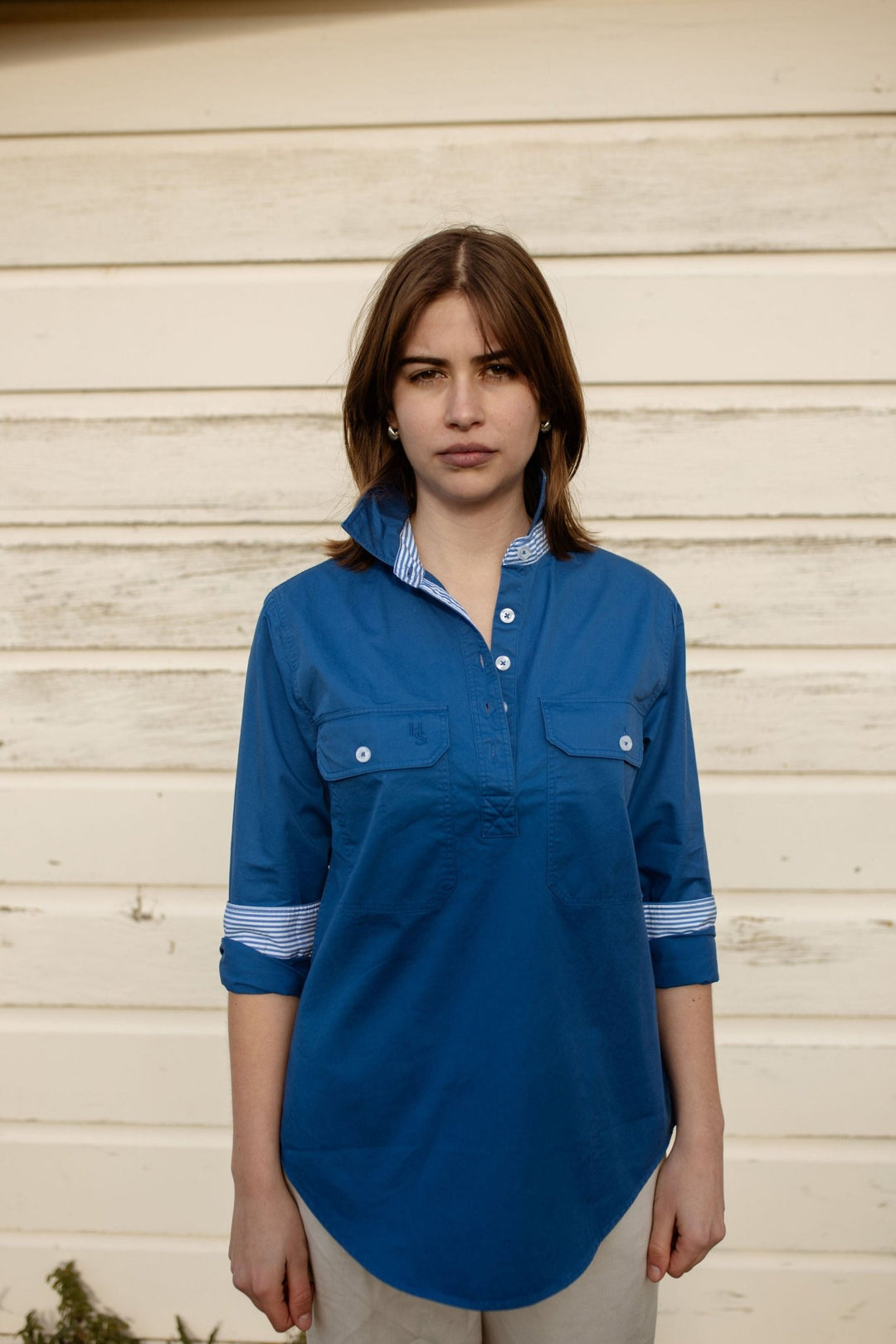 Heidi Workshirt in Cobalt Blue - H&S Heritage