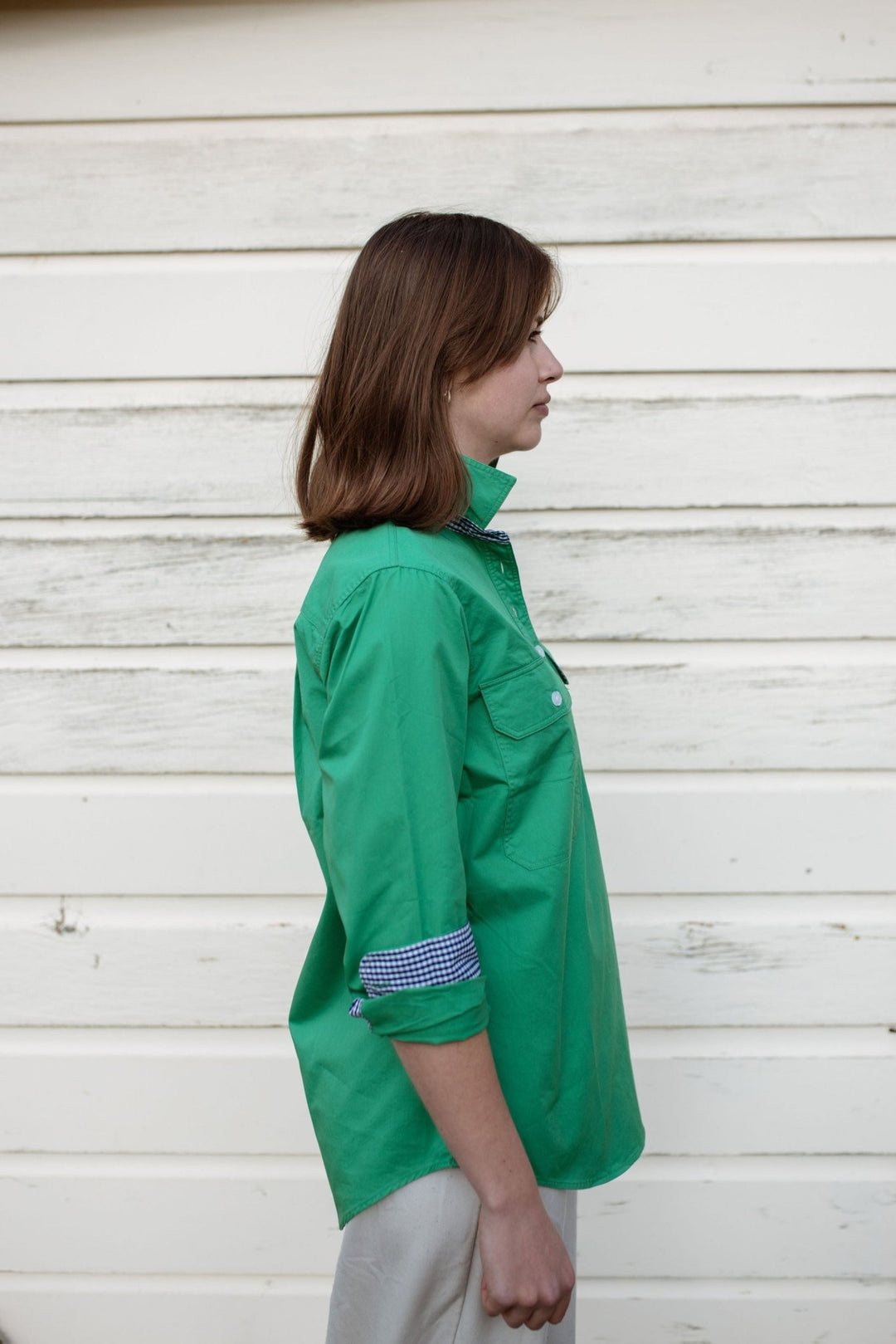 Heidi Workshirt in Emerald Green - H&S Heritage
