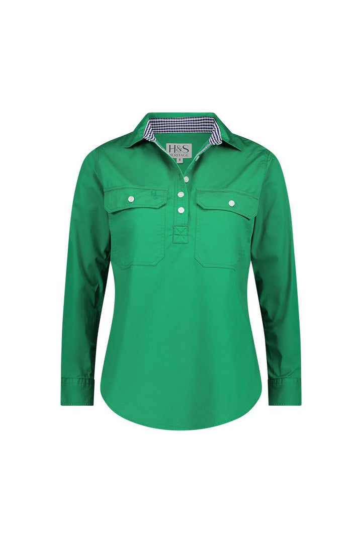Heidi Workshirt in Emerald Green - H&S Heritage
