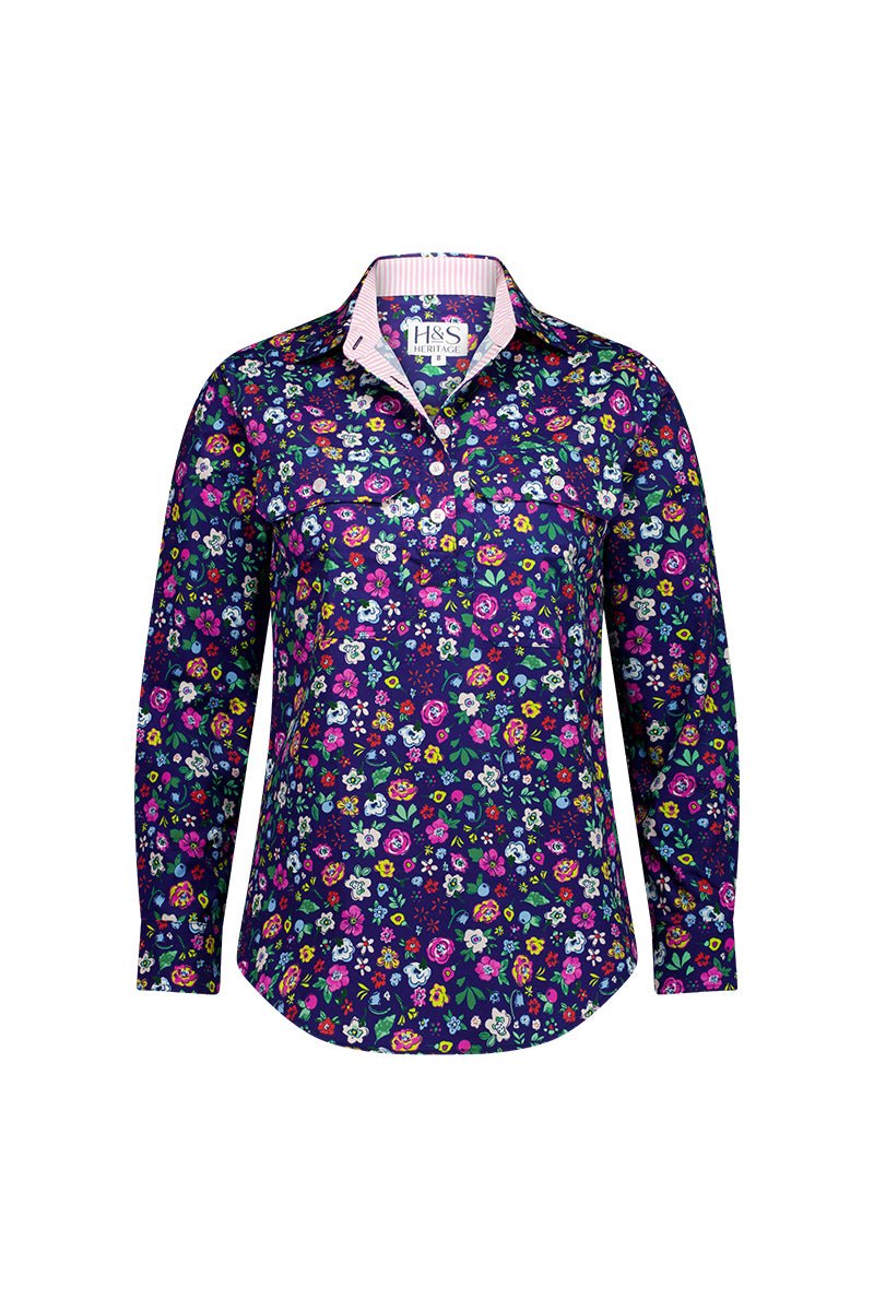 Heidi Workshirt in Floral - H&S Heritage