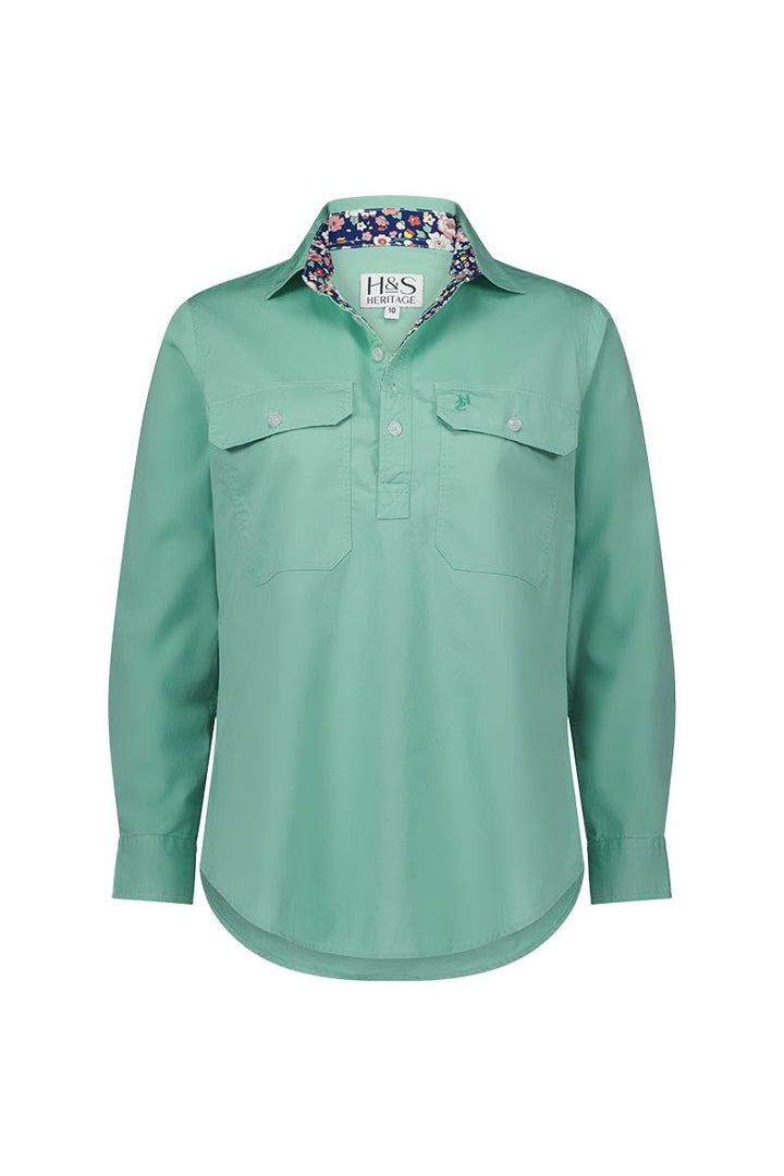 Heidi Workshirt in Mint - H&S Heritage