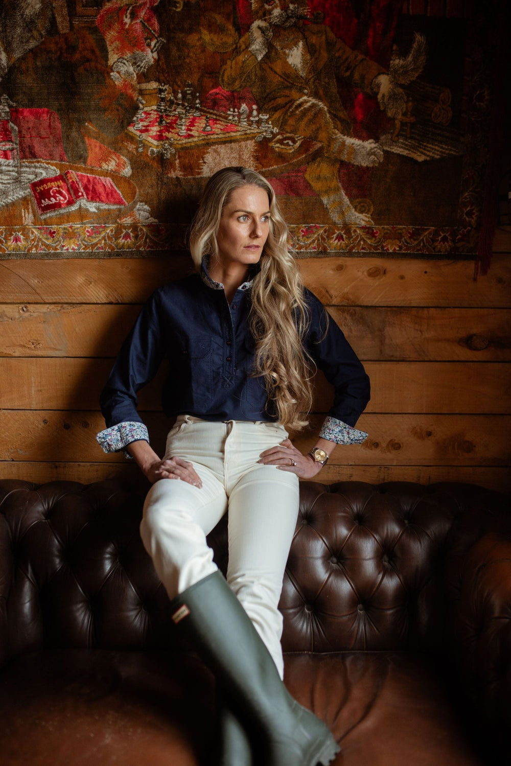 Heidi Workshirt in Navy Oxford Cotton - H&S Heritage