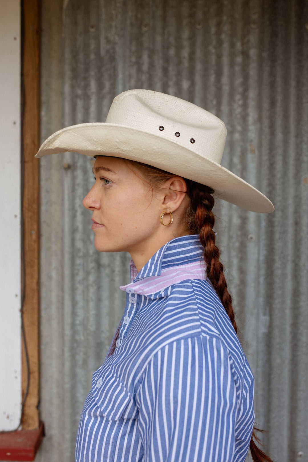 Heidi Workshirt in Oxford Cotton Stripe - H&S Heritage