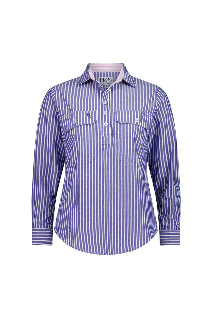 Heidi Workshirt in Oxford Cotton Stripe - H&S Heritage