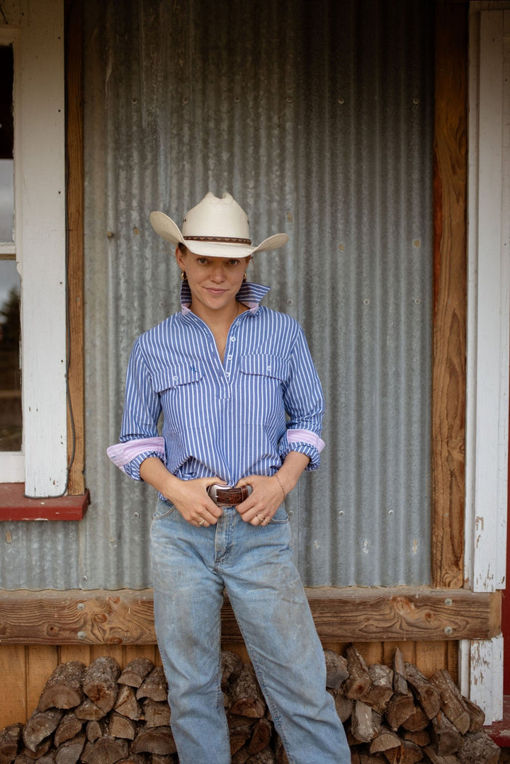 Heidi Workshirt in Oxford Cotton Stripe - H&S Heritage